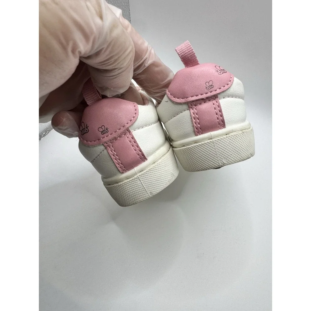 Disney Baby Winnie The Pooh Toddler Kids Sneaker Size 3 Pink /White Hook & Loop